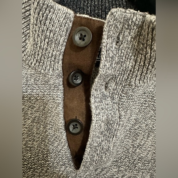 Chaps Gray Button Up Sweater with Ribbed Cuffs - Picture 7 of 13